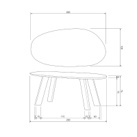 Roundly eettafel mangohout 200 x 100 cm walnoot van het woonmerk BePureHome