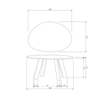 Roundly eettafel mangohout 160 x 110 cm walnoot van het woonmerk BePureHome