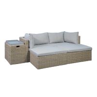 Nordic Home Cora 6 pcs loungeset wicker - beige/bruin
