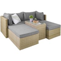 Nordic Home Cora 6 pcs loungeset wicker - beige/bruin