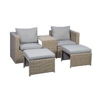Nordic Home Cora 5 pcs loungeset wicker - beige/bruin