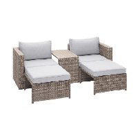 Nordic Home Cora 5 pcs loungeset wicker - beige/bruin