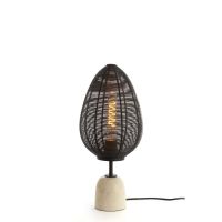 Joley tafellamp Ø26x46 cm - mat zwart/wit marmer