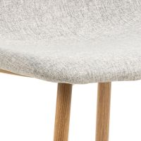 Nøra Oda eetkamerstoel | naturel oak onderstel | stof Nesia - lichtgrijs