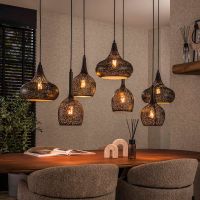 Fraaai Nelson hanglamp 4+3L - zwart