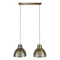 Zoe hanglamp 2xø38 screen - brons antiek