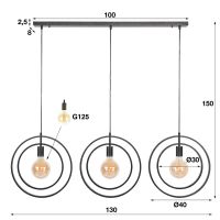 Hanglamp Twan 3L van het woonmerk Fraaai