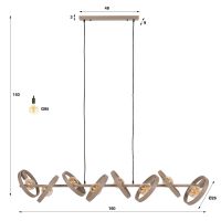 Fraaai Henk hanglamp 8-lichts - beige