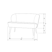 Sara bankje 110cm bouclé crème van het woonmerk Woood