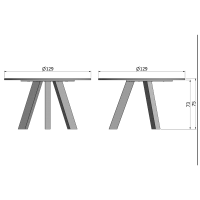 Rhonda eettafel ø129 cm eiken blacknight van het woonmerk Woood