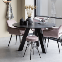 Rhonda eettafel ø129 cm eiken blacknight van het woonmerk Woood