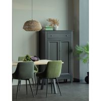 Eva meidenkast grenen - zwart