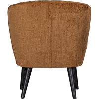 Sara fauteuil structure velvet - cognac
