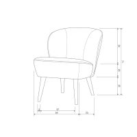 Sara fauteuil structure velvet - cognac