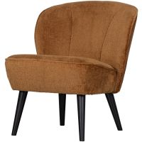 Sara fauteuil structure velvet - cognac