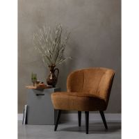 Sara fauteuil structure velvet - cognac