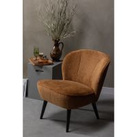 Sara fauteuil structure velvet - cognac