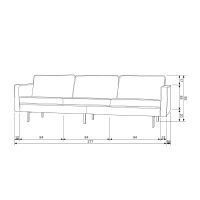 Woood Rodeo bank 3-zits bouclé naturel