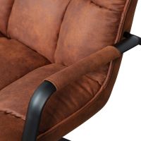 Jouke draaifauteuil met armleuning leerlook - cognac