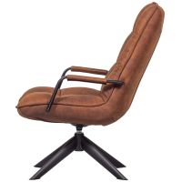 Jouke draaifauteuil met armleuning leerlook - cognac