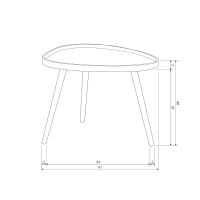 Mae bijzettafel organisch hout - sepia