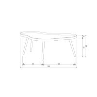 Mae bijzettafel organisch langwerpig hout - alpaca