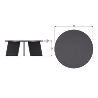 Fries salontafel eiken ø90 cm - zwart