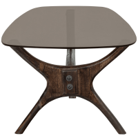 Flash salontafel mangohout/glas - walnoot