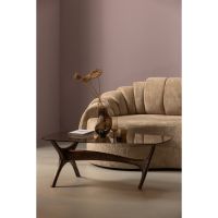 Flash salontafel mangohout/glas - walnoot