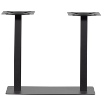 Bistro dubbele vierkant buisvoet metaal 72x80x40 cm - zwart