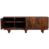 Staes dressoir 4-deurs mangohout - walnoot