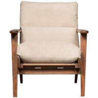 Houston fauteuil bouclé/hout - naturel