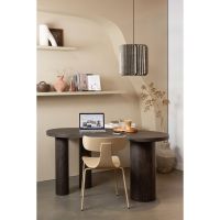 Maan organisch sidetable/bureau MDF - donkerbruin