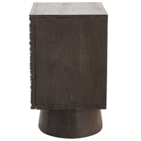 Crumble carved nachtkastje met lades mangohout - walnoot