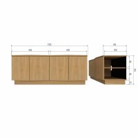 Zuma tv-meubel 133 cm eiken - naturel