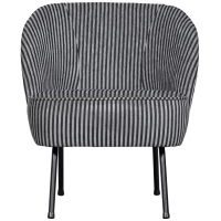Vogue fauteuil streep - zwart/grijs
