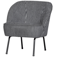 Vogue fauteuil streep - zwart/grijs