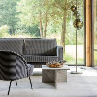 Vogue fauteuil streep - zwart/grijs