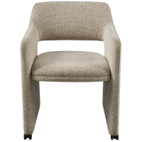 Lyric eetkamerstoel met wielen - greige