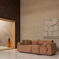 Selena vaas glas met streep - bruin