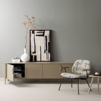 Aure fauteuil chenille - beige/zwart