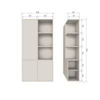 Meggy opbergkast links 108 cm - grenen dust