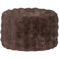 Olven fluffy poef laag - bruin
