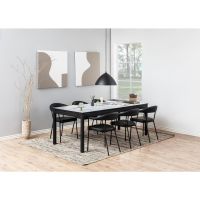 Havn armstoel | zwart metaal onderstel | PU leer - zwart