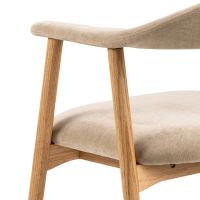 Lykke armstoel | naturel oak onderstel | stof Danny - beige