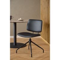 Nøra Yaro draaistoel | zwart metaal onderstel | PU leer - zwart