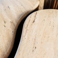 Eleonora Organische salontafel Mari - 83x72x34 cm - Mango hout & travertin