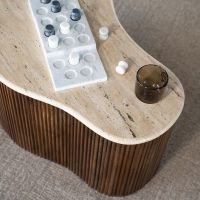 Eleonora Organische salontafel Mari - 70x47x38 cm - Mango hout & travertin