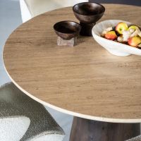 Ronde eettafel Aikin - Ø130x76 cm - travertin