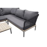 Svea Omarion loungest met hoekbank en tafel - zwart